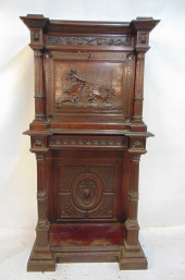 ANTIQUE DROP FRONT DESK WITH C