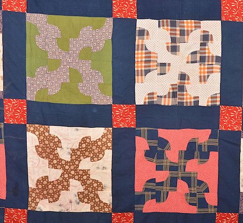 ANTIQUE DRUNKARDS PATH PATCHWORK
