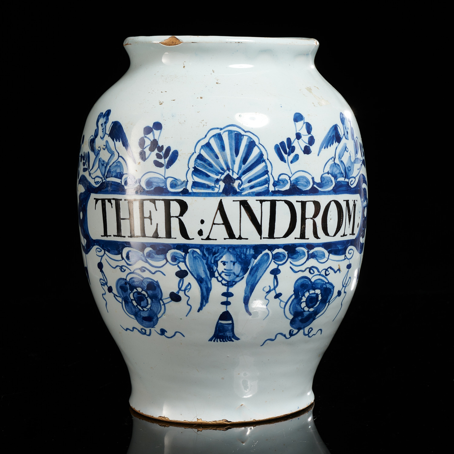 ANTIQUE DUTCH DELFT DRUG JAR