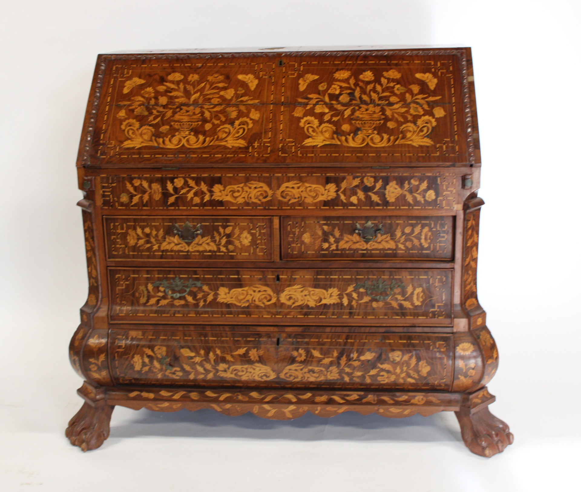 ANTIQUE DUTCH MARQUETRY INLAID DROP