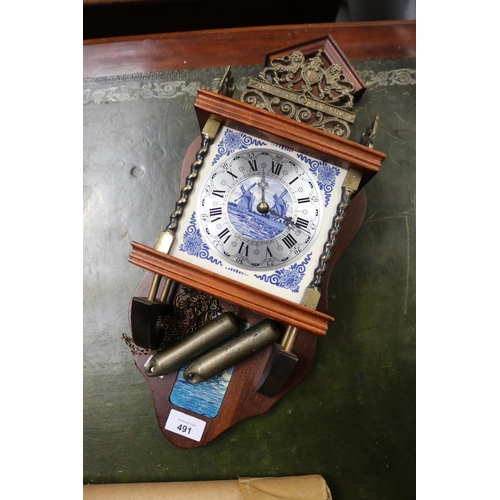 Antique Dutch style wall Clock, has