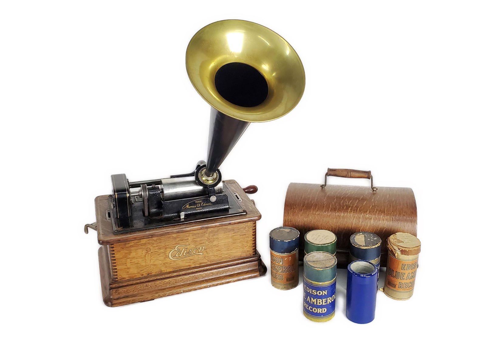 ANTIQUE EDISON PHONOGRAPH WITH