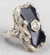 ANTIQUE EDWARDIAN 14K WHITE GO
