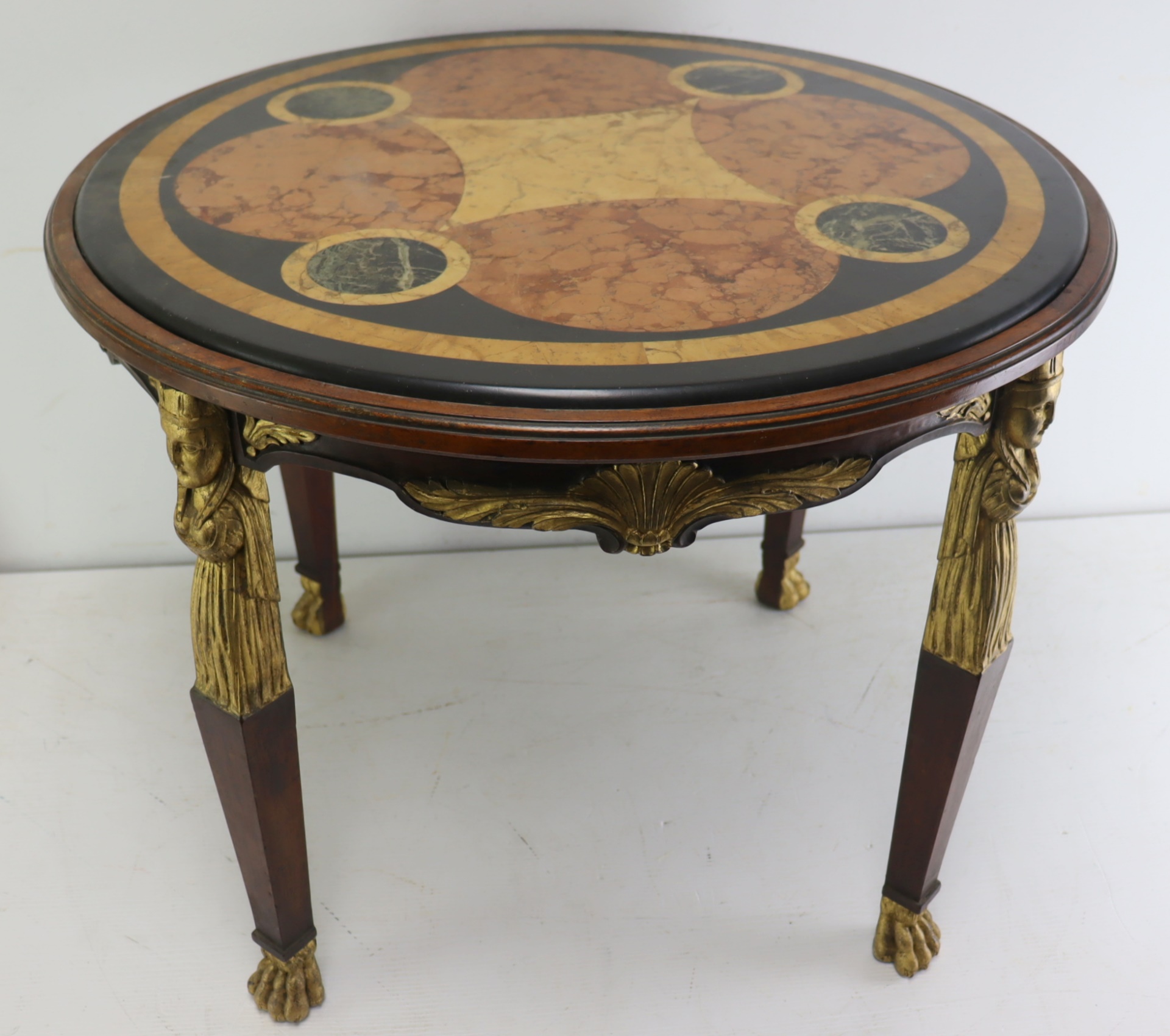 ANTIQUE EGYPTIAN REVIVAL MARBLE TOP