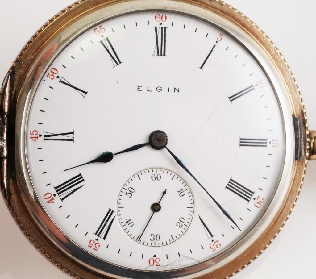 ANTIQUE ELGIN STERLING HUNTER