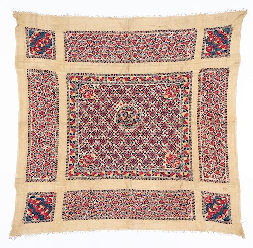 ANTIQUE EMBROIDERED TRADE CLOTH19th