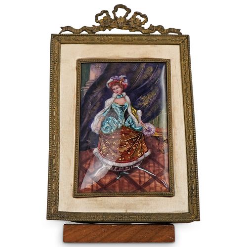 ANTIQUE ENAMEL OVER WOOD