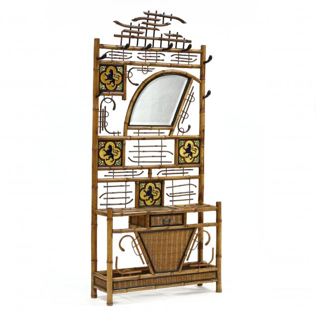 ANTIQUE ENGLISH BAMBOO AND TILE