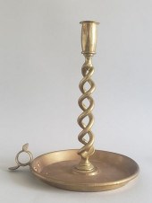 ANTIQUE ENGLISH BRASS BARLEY T