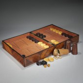 ANTIQUE ENGLISH BRASS INLAID B