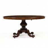 ANTIQUE ENGLISH BURL WOOD TILT