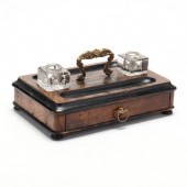 ANTIQUE ENGLISH BURLWOOD STAND