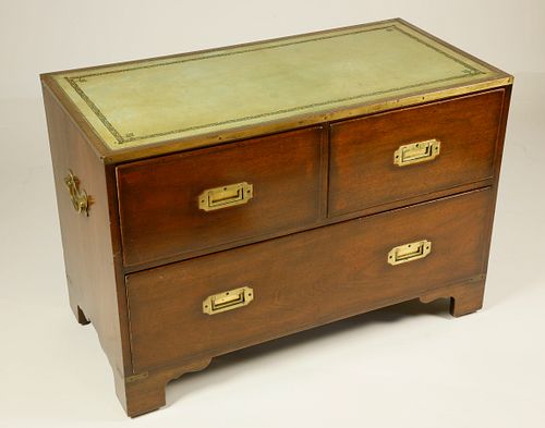 ANTIQUE ENGLISH CAMPAIGN CHEST OF