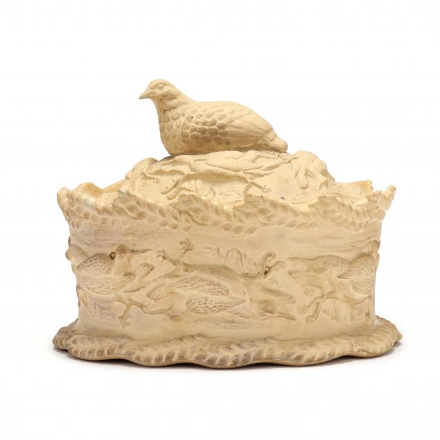 ANTIQUE ENGLISH CANEWARE GAME PIE