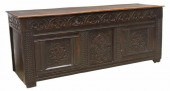ANTIQUE ENGLISH CARVED OAK COF