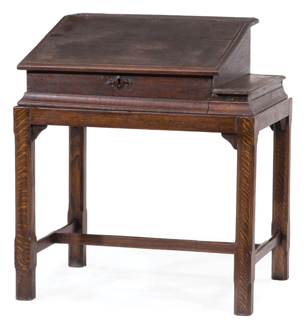 ANTIQUE ENGLISH CARVED OAK DESK
