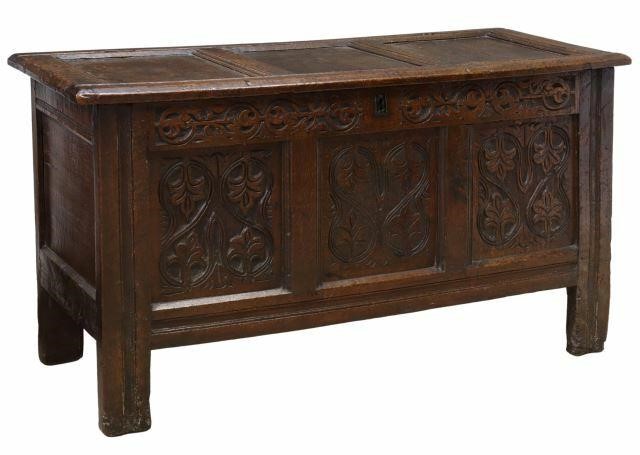 ANTIQUE ENGLISH CARVED OAK