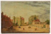 ANTIQUE ENGLISH CITYSCAPE OIL