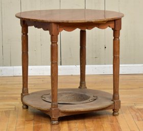 Antique English deal wood round
