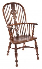 ANTIQUE ENGLISH ELM WINDSOR CH