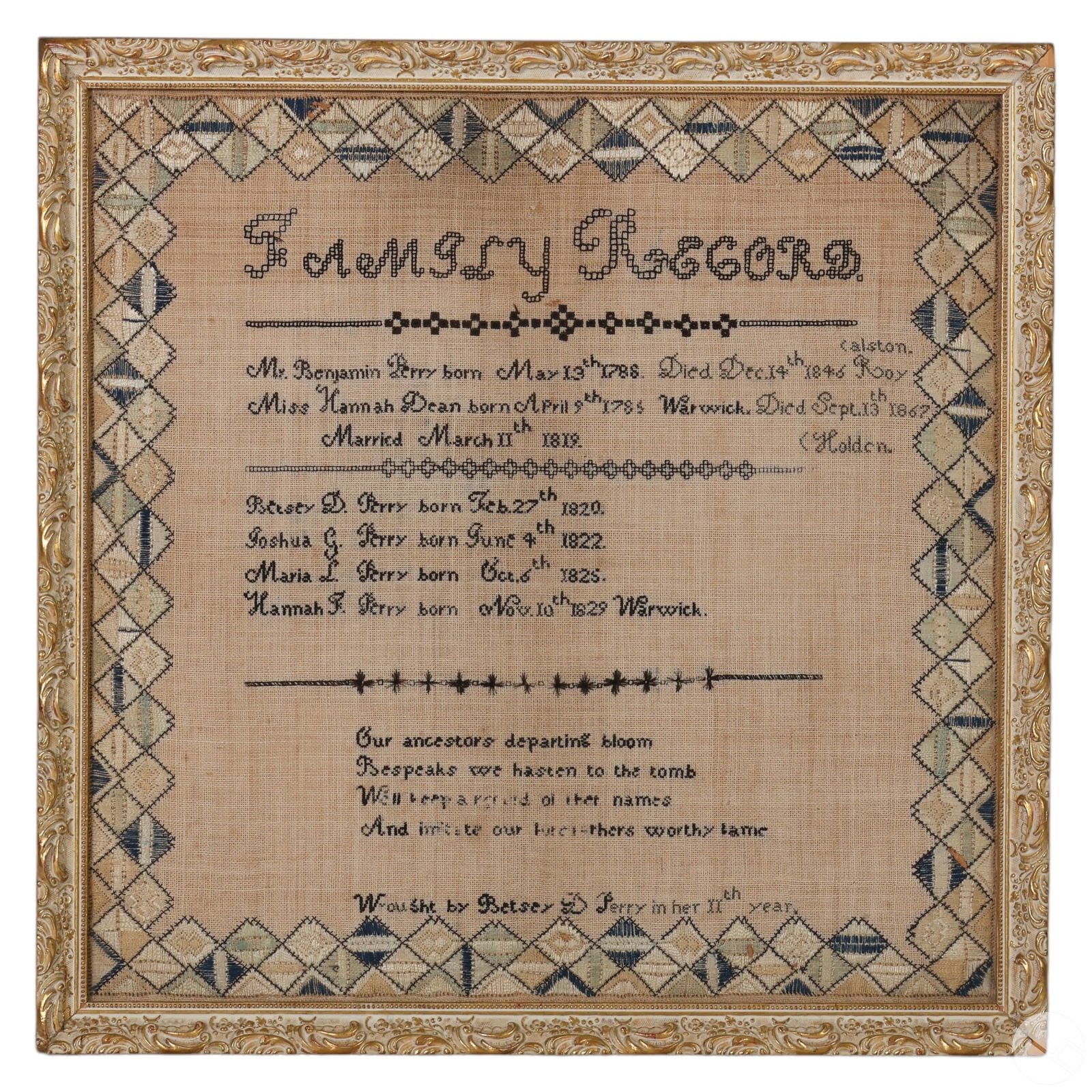 ANTIQUE ENGLISH FAMILY RECORD