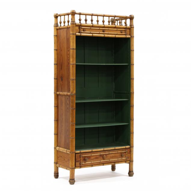 ANTIQUE ENGLISH FAUX BAMBOO OPEN