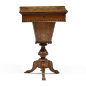 ANTIQUE ENGLISH INLAID BURL WO