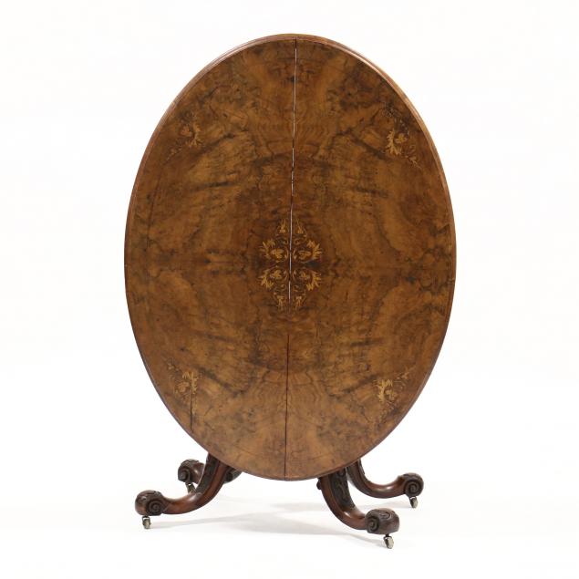ANTIQUE ENGLISH INLAID BURLWOOD