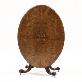 ANTIQUE ENGLISH INLAID BURLWOO