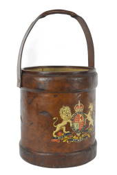ANTIQUE ENGLISH LEATHER FIRE B