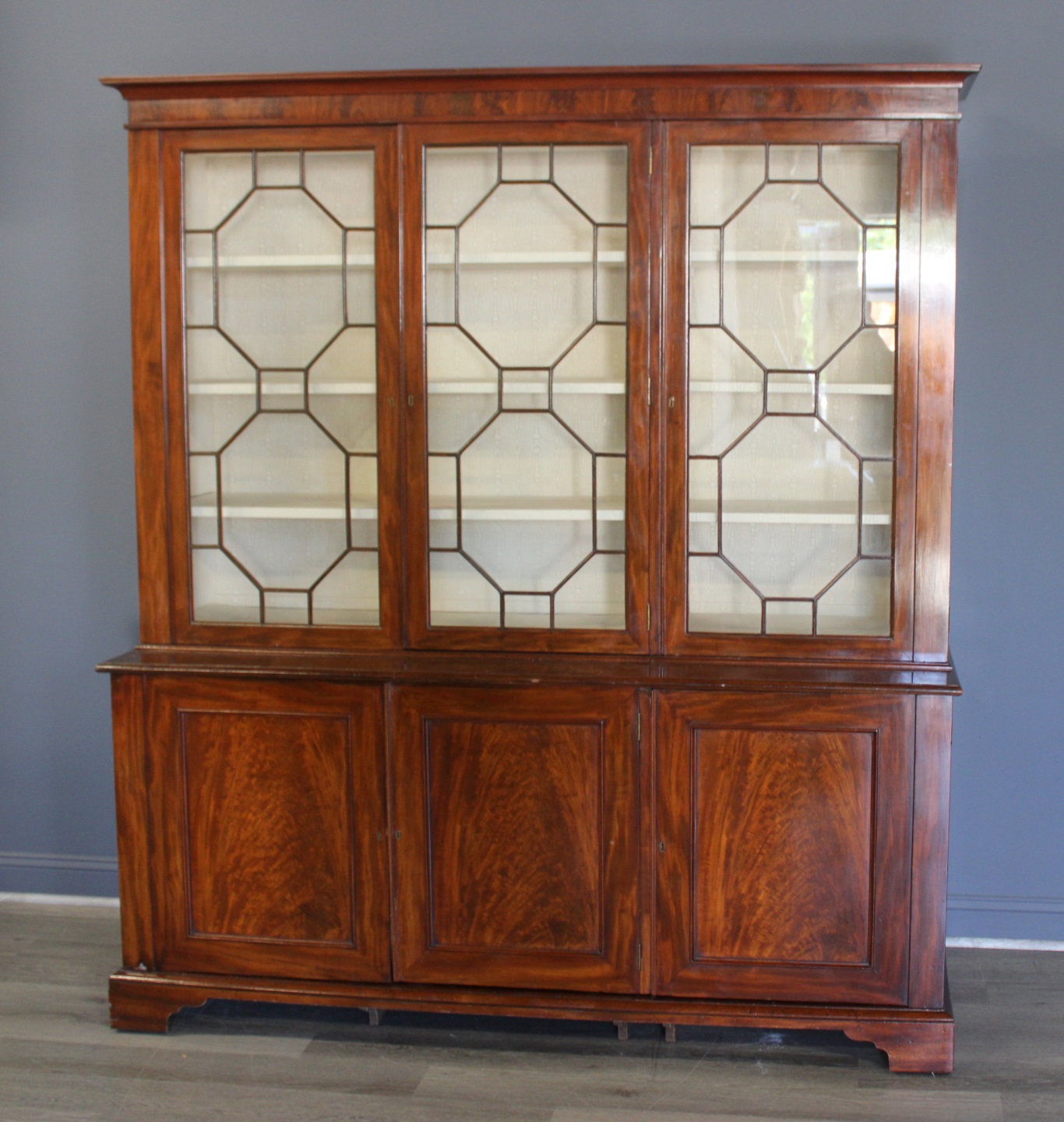 ANTIQUE ENGLISH MAHOGANY BOOKCASE A