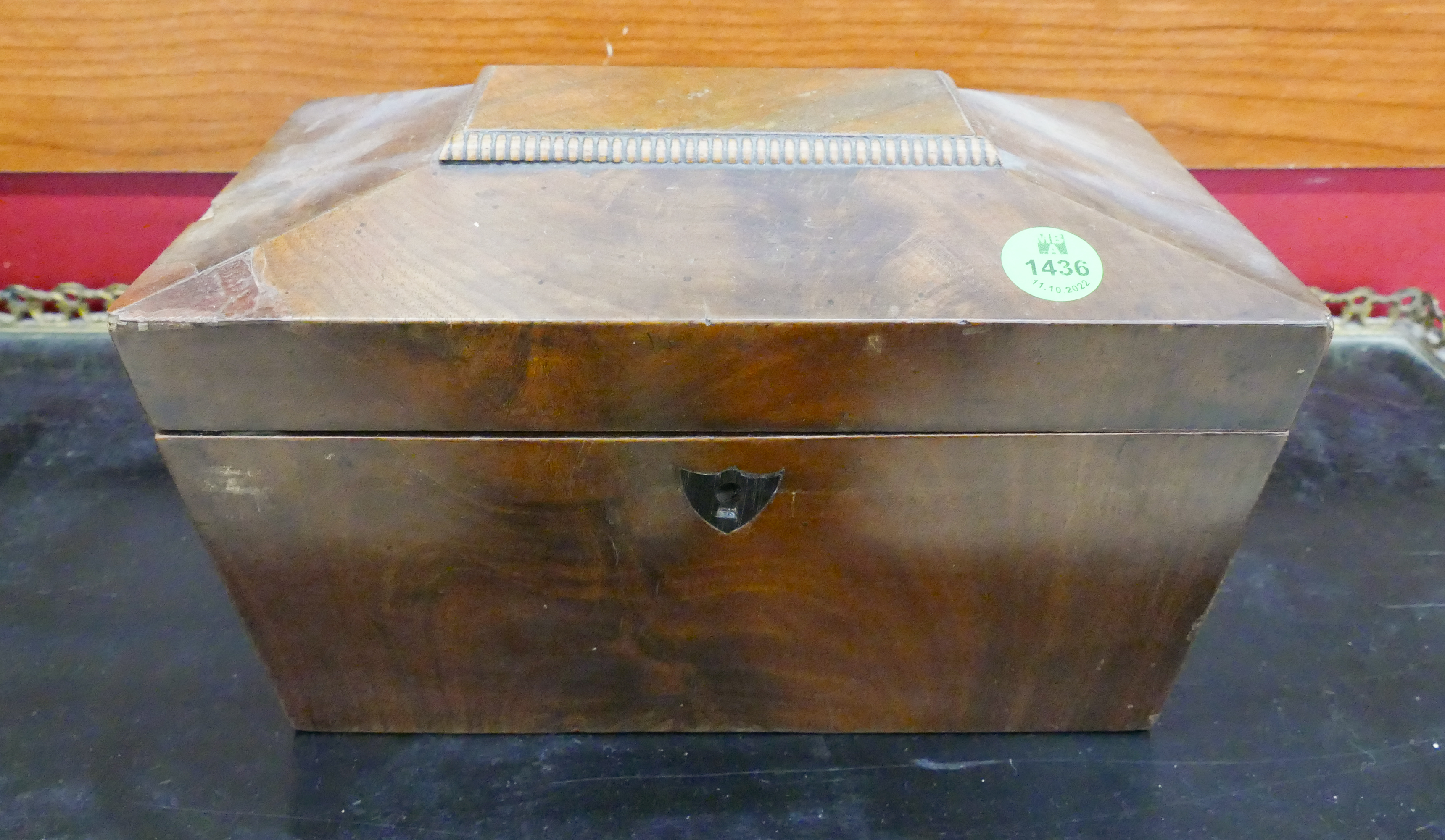 Antique English Mahogany Tea Caddy-