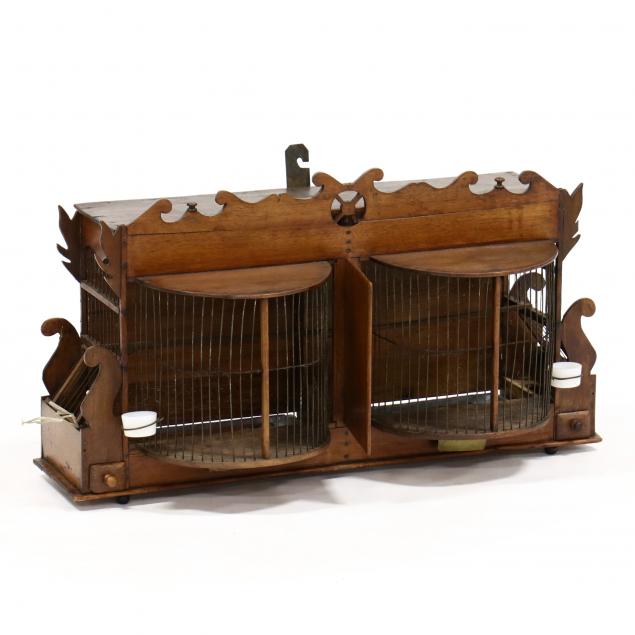 ANTIQUE ENGLISH OAK BIRDCAGE