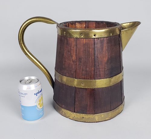 ANTIQUE ENGLISH OAK BRASS BOUND RUM
