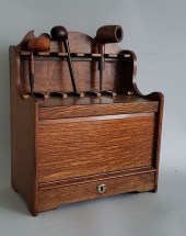 ANTIQUE ENGLISH OAK TAMBOUR TA