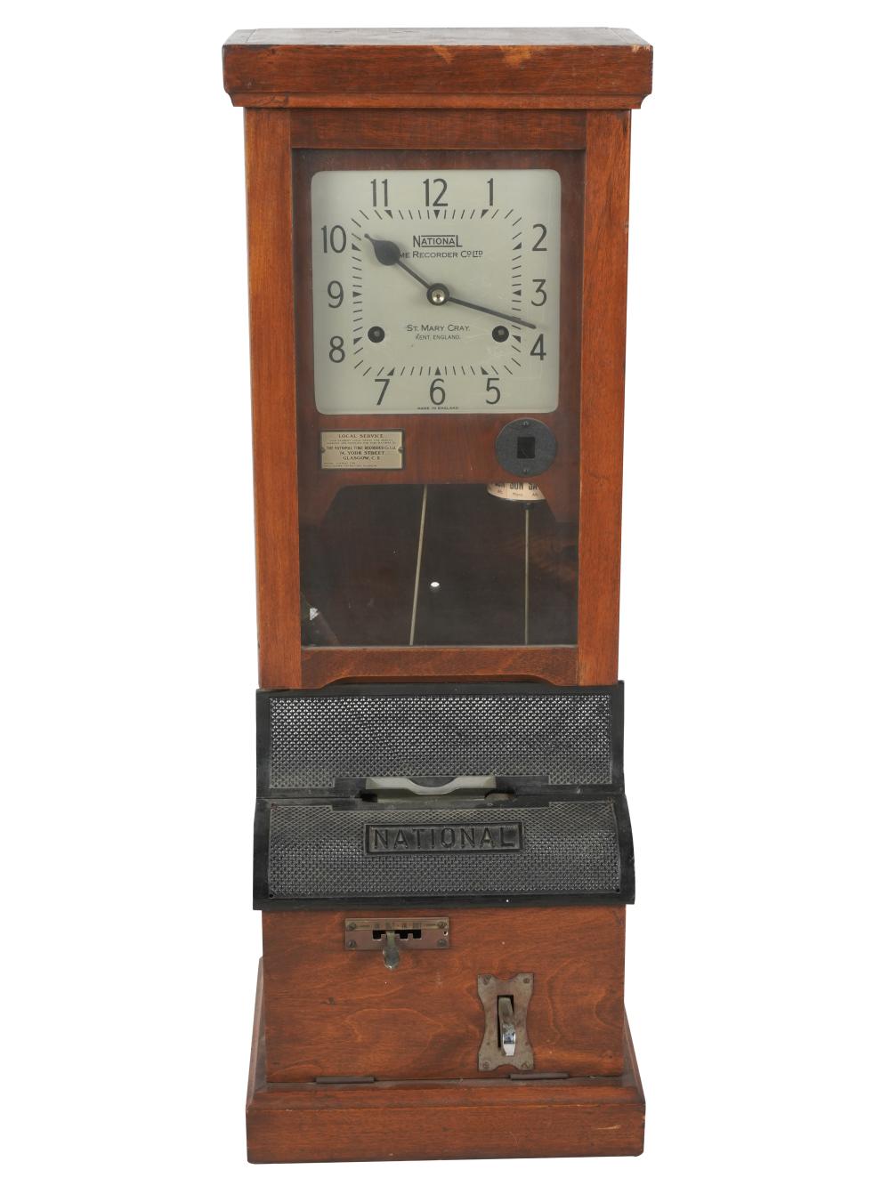 ANTIQUE ENGLISH OAK TIME PUNCH