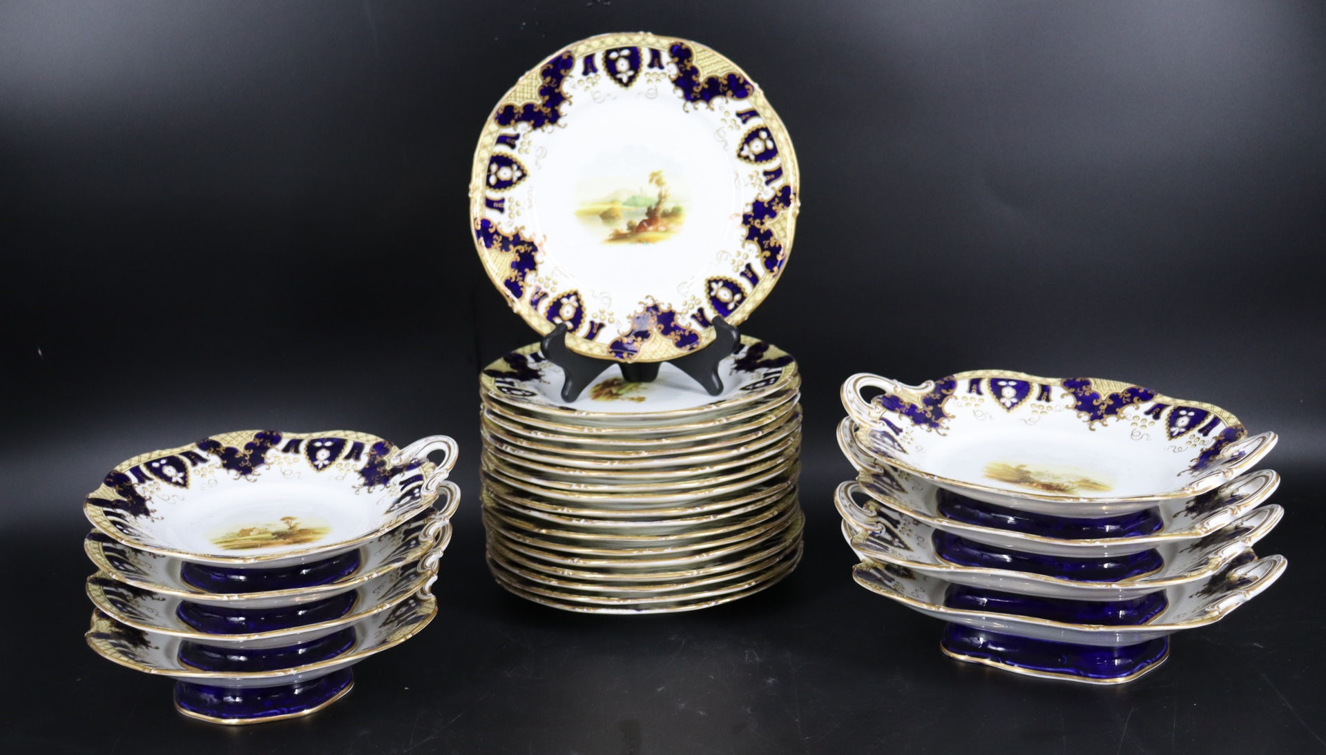 ANTIQUE ENGLISH PORCELAIN DESSERT