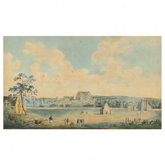 ANTIQUE ENGLISH SCHOOL VIEW OF