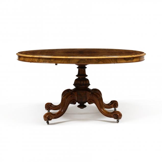 ANTIQUE ENGLISH TILT-TOP BURL