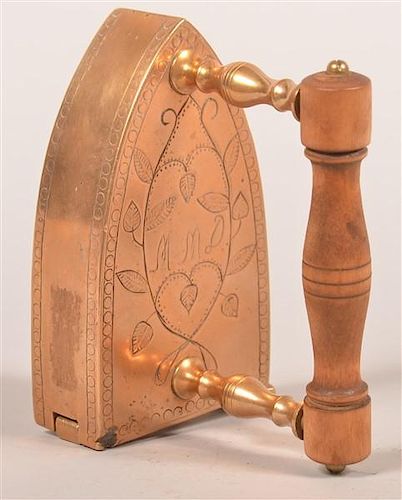 ANTIQUE ENGRAVED BRASS SLUG