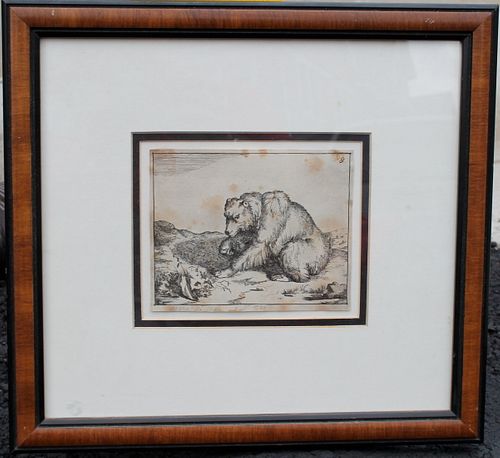 ANTIQUE ENGRAVING OF A