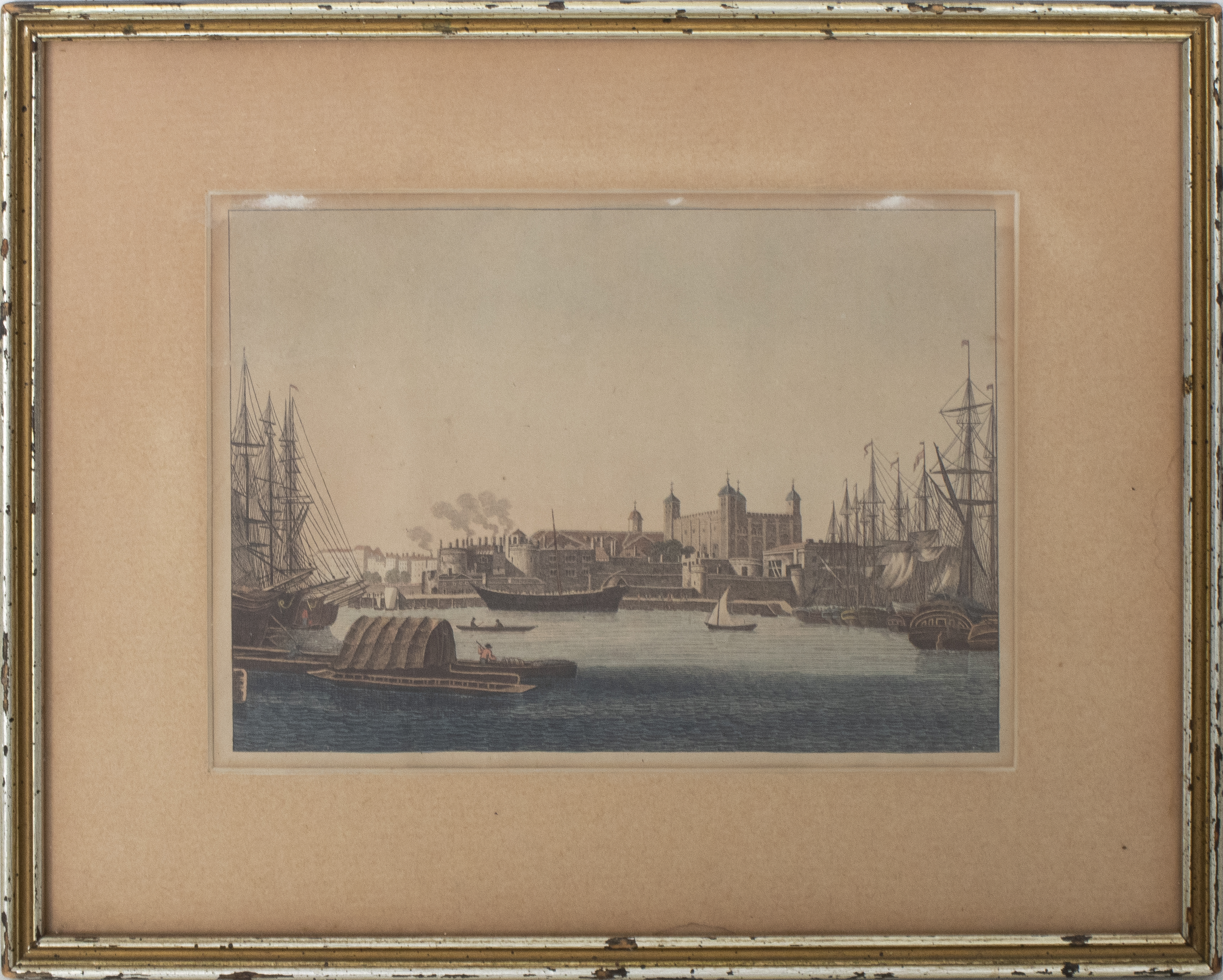 ANTIQUE ENGRAVING OF A PORT CITY