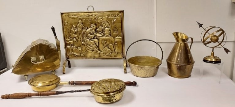 ANTIQUE ESTATE BRASS LOT: