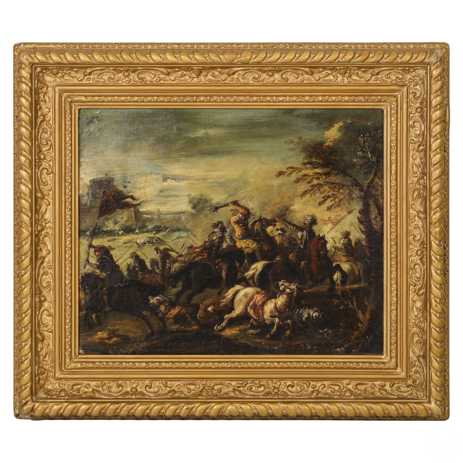 ANTIQUE EUROPEAN BATTLE SCENE