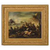 ANTIQUE EUROPEAN BATTLE SCENE