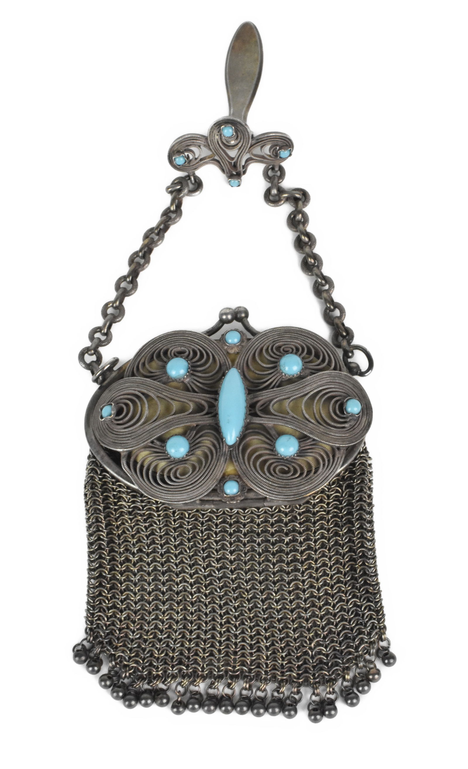 ANTIQUE EUROPEAN SILVER TONE AND