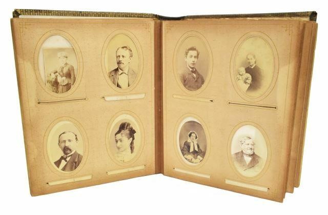 ANTIQUE FAMILY PHOTO ALBUM, 100+