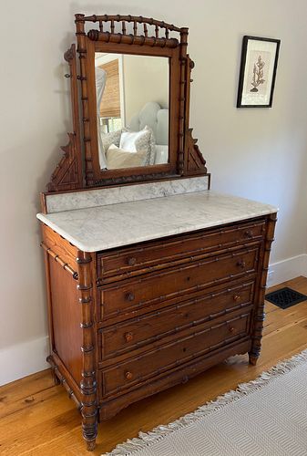 ANTIQUE FAUX BAMBOO AND WHITE