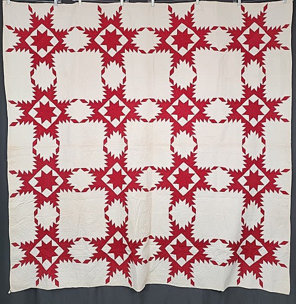 Antique Feathered Star Quilt c1900.