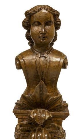 ANTIQUE FIGURAL CARVED